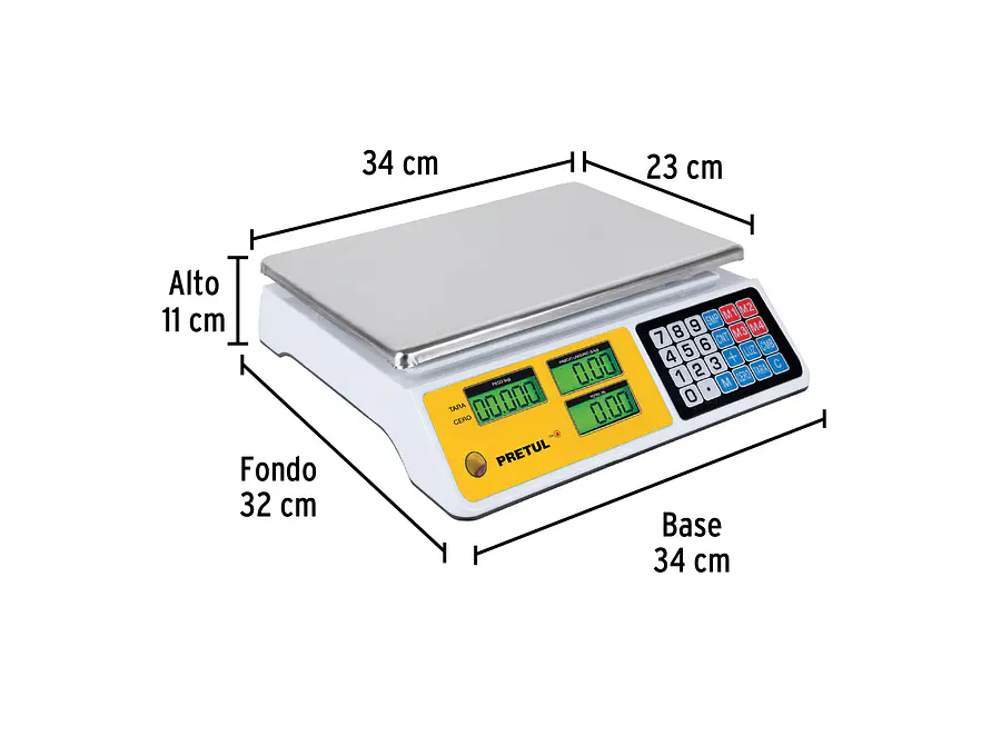 Báscula Pretul electrónica multifunciones Pretul 29966 capacidad 40 kg  - Foto 3 | aztools.co