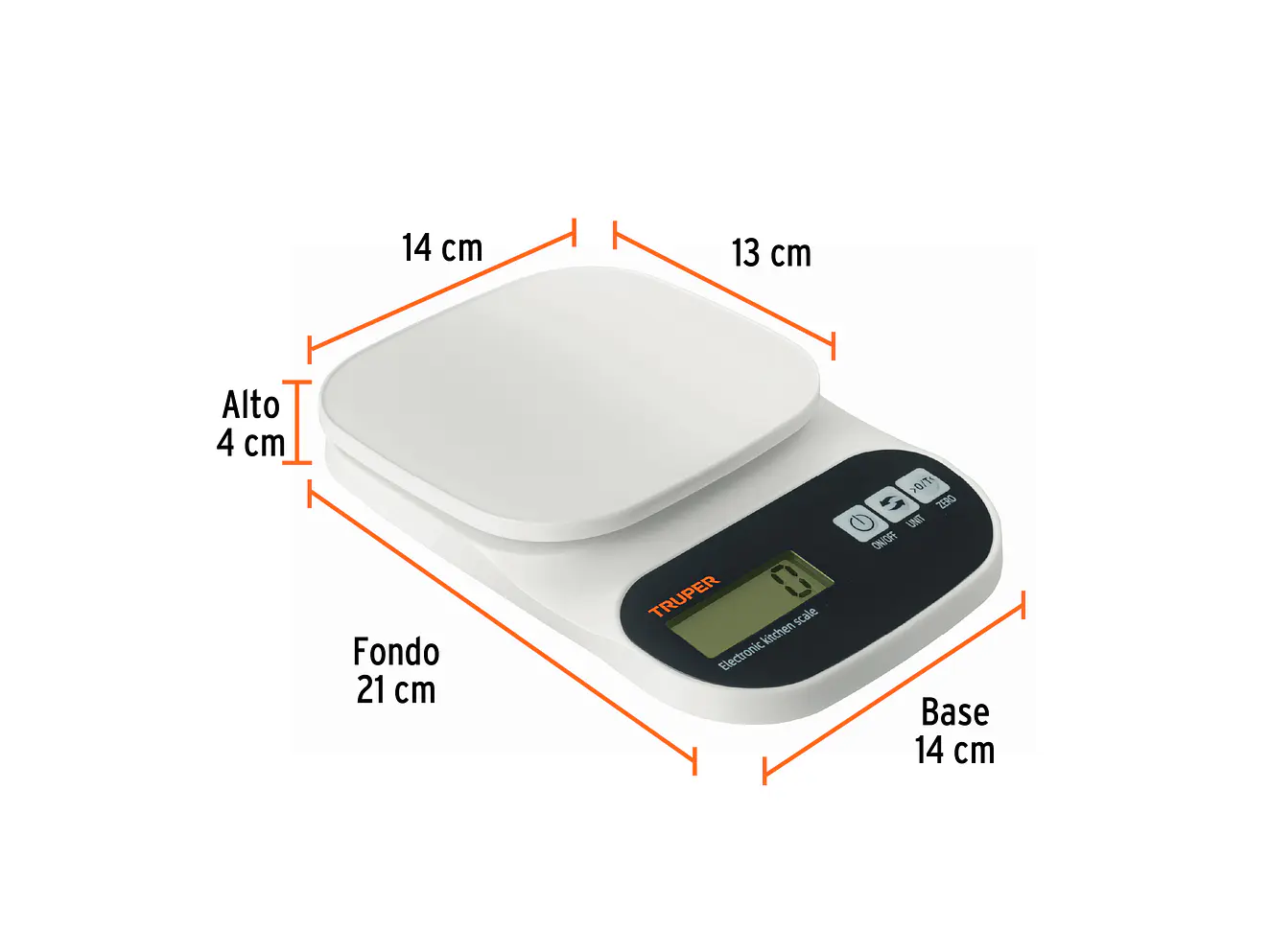 Báscula digital base plástica para cocina Truper 15161,  capacidad 5kg  - Foto 2 | aztools.co