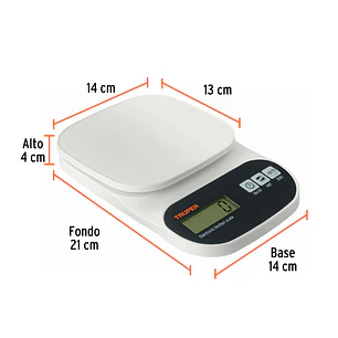 Báscula digital base plástica para cocina Truper 15161,  capacidad 5kg 