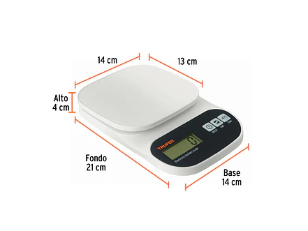 Báscula digital base plástica para cocina Truper 15161,  capacidad 5kg  - Foto 2 | aztools.co