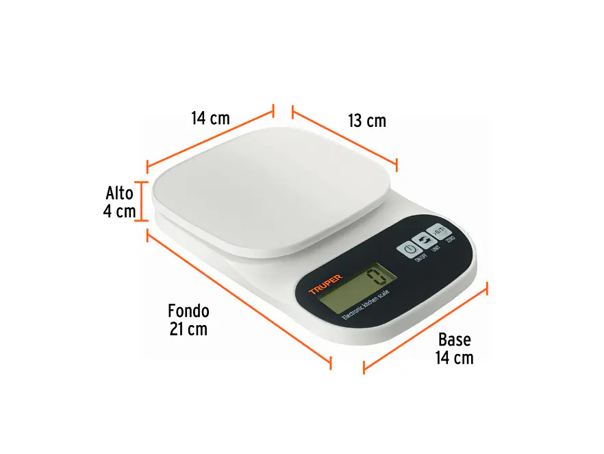 Báscula digital base plástica para cocina Truper 15161,  capacidad 5kg  - Foto 2 | aztools.co