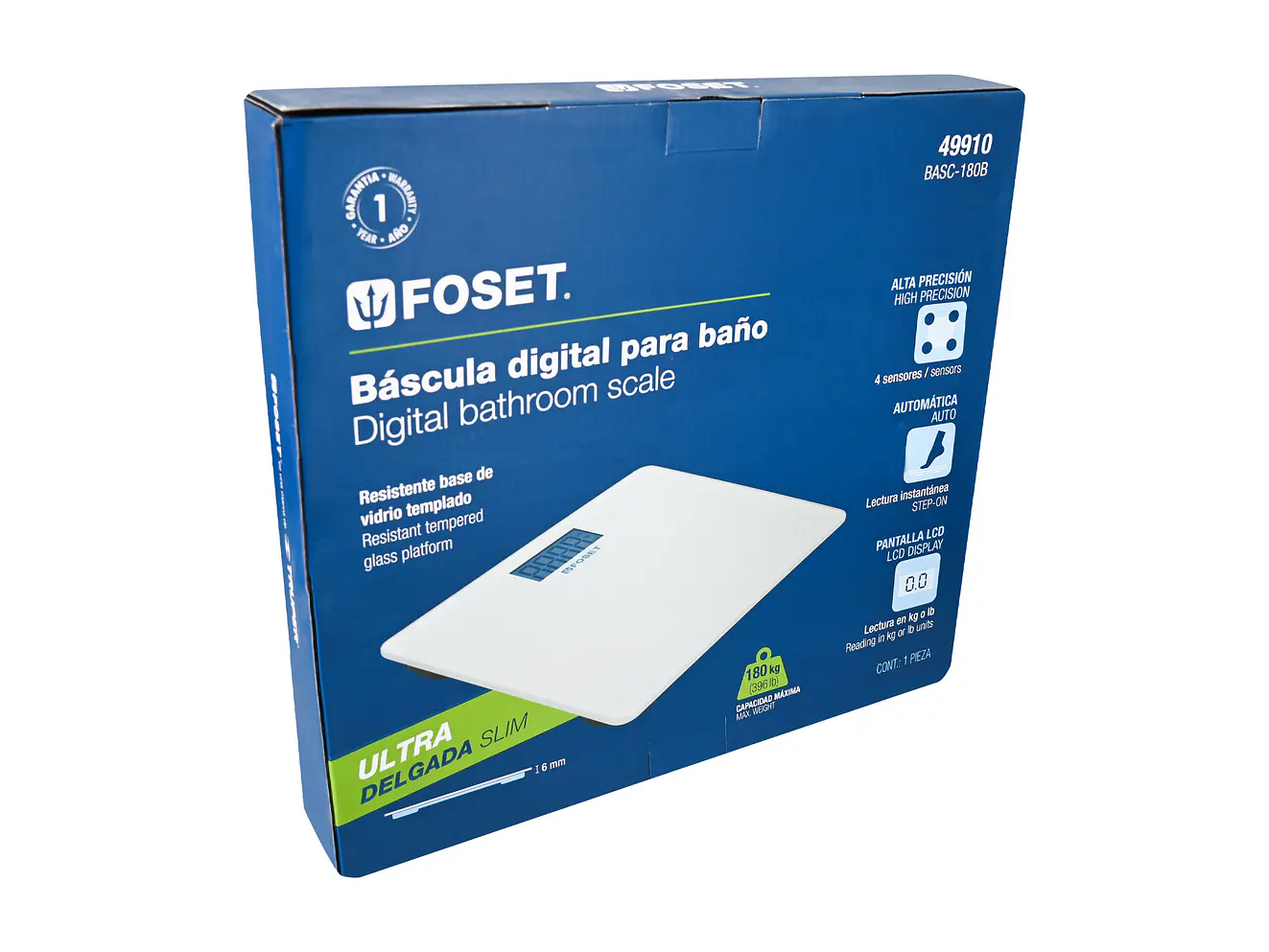 Báscula digital, hasta 180 kg para baño