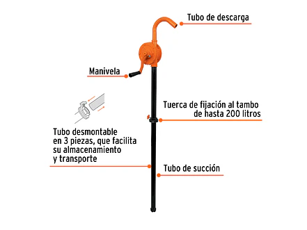 Bomba extractora de aceite Truper 10067, con manivela, 25 L  - Foto 3 | aztools.co
