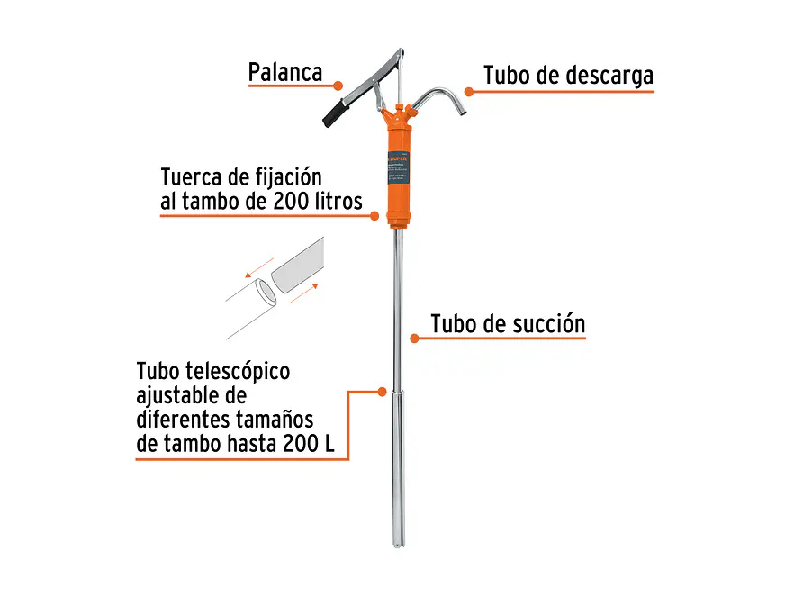 Bomba extractora de aceites Truper 16857, con palanca, 31 L  - Foto 3 | aztools.co