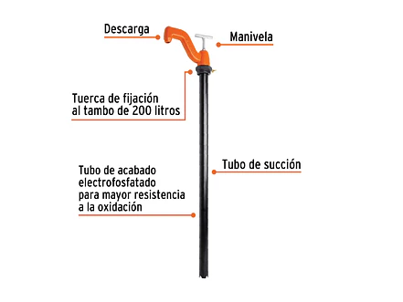 Bomba extractora de solventes Truper 16853, con manija tipo 
