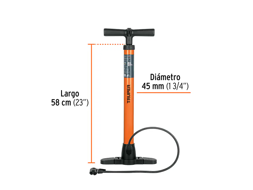 Bomba manual para inflar Truper 14863, 100 PSI  - Foto 2 | aztools.co