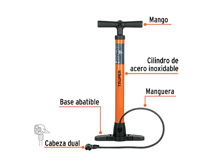 Bomba manual para inflar Truper 14863, 100 PSI  - Foto 3 | aztools.co
