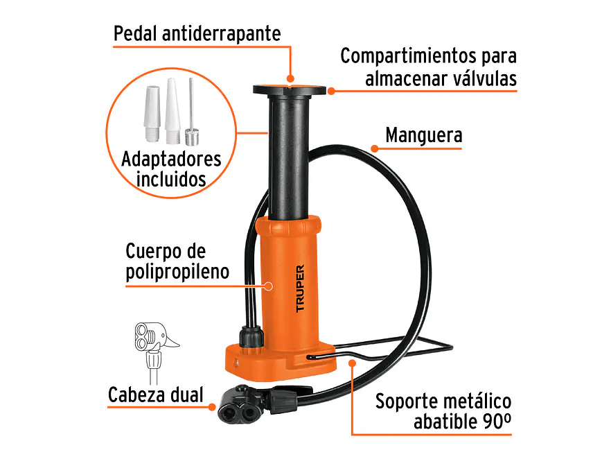 Bomba de pedal Truper 101667, 60 PSI  - Foto 3 | aztools.co