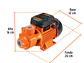 Bomba Eléctrica Periférica Truper 10068: 1/2 HP, 45m altura, 42 L/min flujo, 8m succión, 3,450 rpm.  - Miniatura 3 | aztools.co