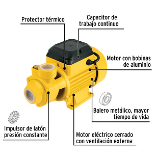 Bomba eléctrica periférica para agua Pretul 27019 1/2 HP, 