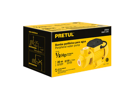 Bomba eléctrica periférica para agua Pretul 27019 1/2 HP,  - Foto 8 | aztools.co