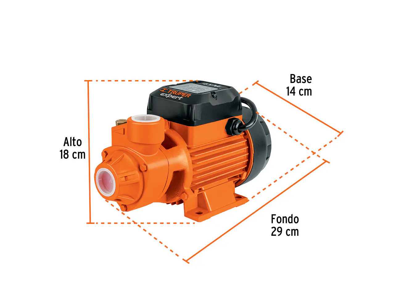 Bomba Eléctrica Periférica Truper 10069 de 3/4 HP Flujo Máximo de 45 L/min - Altura Máxima de 65 m - Foto 2 | aztools.co