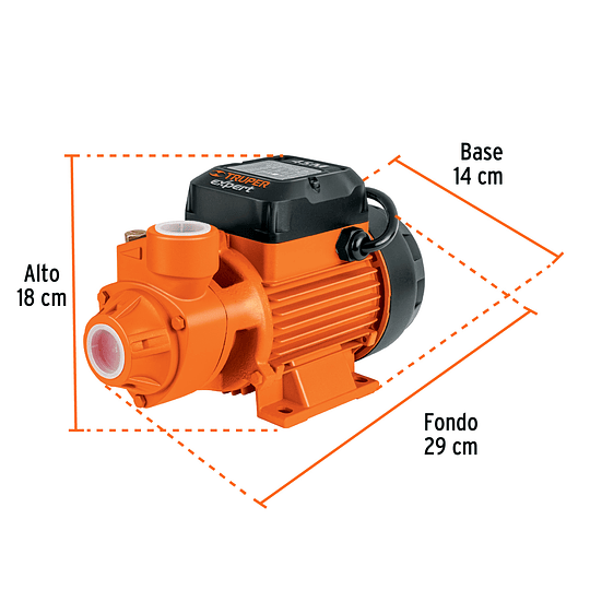 Bomba Eléctrica Periférica Truper 10069 de 3/4 HP Flujo Máximo de 45 L/min - Altura Máxima de 65 m