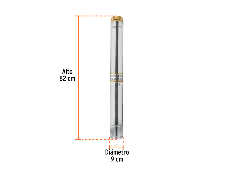 Bomba Sumergible Tipo Lapicero de 1.1/2, 1.1/2HP Truper 12626 - Altura Máxima de Bombeo de 60m - Foto 2 | aztools.co