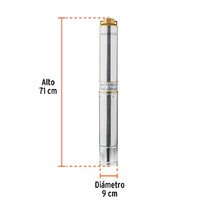 Bomba Sumergible Tipo Lapicero de 1.1/2, 1 HP Truper 12625 Altura Máxima de Bombeo de 40m