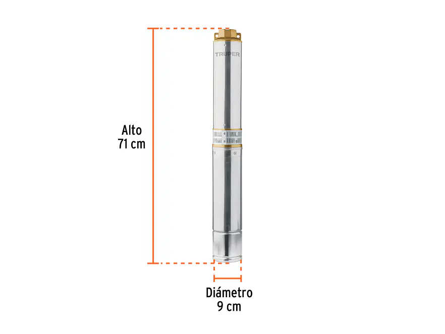 Bomba Sumergible Tipo Lapicero de 1.1/2, 1 HP Truper 12625 Altura Máxima de Bombeo de 40m - Foto 2 | aztools.co
