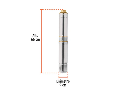 Bomba Sumergible Tipo Lapicero de 1.1/4, 3/4 HP Truper 16934 - ?Altura Máxima de Bombeo de 40m - Foto 2 | aztools.co