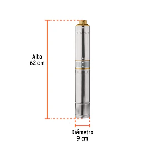Bomba Sumergible Truper 16933 Tipo Lapicero de 1.1/4, 1/2 HP  - Altura Máxima de Bombeo de 30m