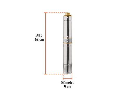 Bomba Sumergible Truper 16933 Tipo Lapicero de 1.1/4, 1/2 HP  - Altura Máxima de Bombeo de 30m - Foto 2 | aztools.co