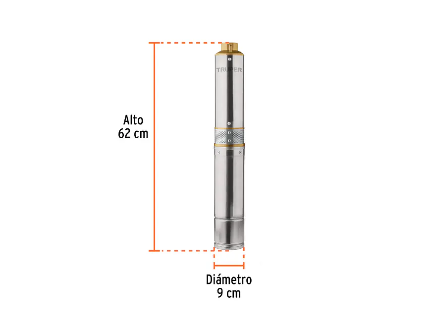 Bomba Sumergible Truper 16933 Tipo Lapicero de 1.1/4, 1/2 HP  - Altura Máxima de Bombeo de 30m - Foto 2 | aztools.co