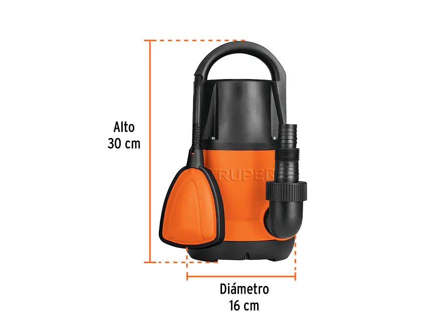 Bomba Sumergible Agua Limpia 1/2 HP Truper 12601 Altura Máx. 8m - Foto 2 | aztools.co