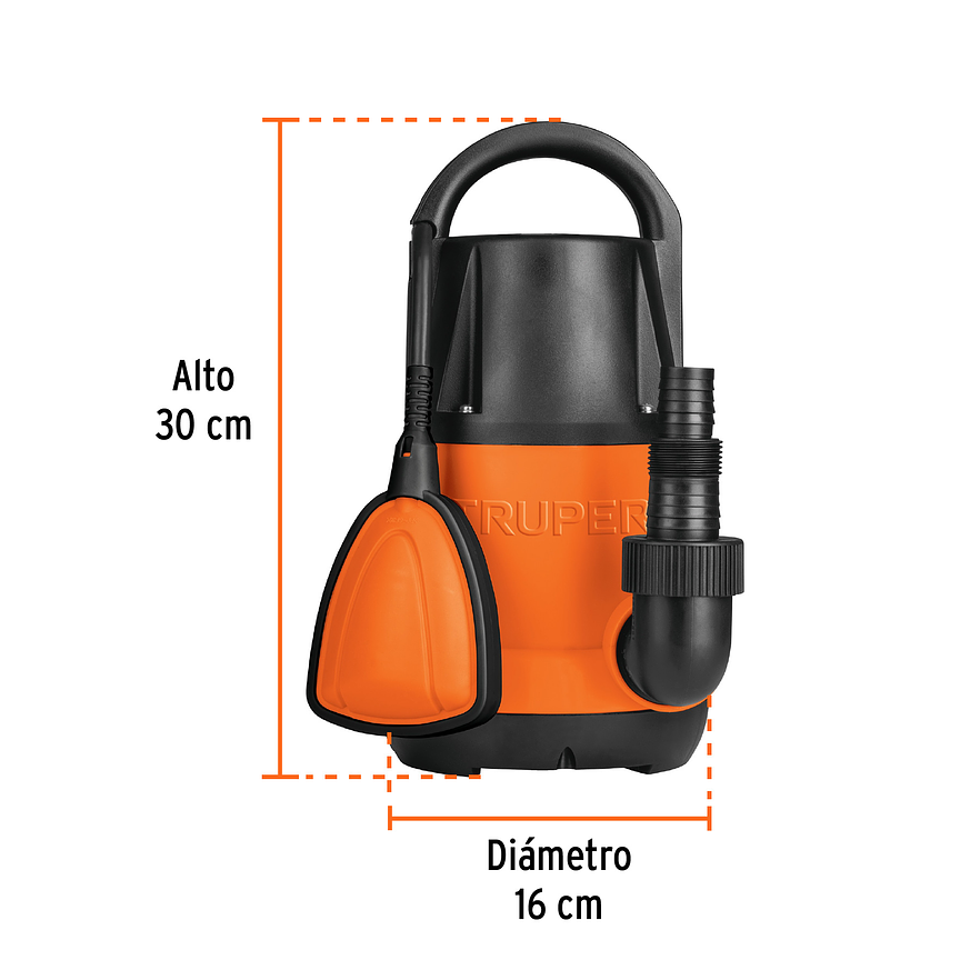 Bomba Sumergible Agua Limpia 1/2 HP Truper 12601 Altura Máx. 8m 2