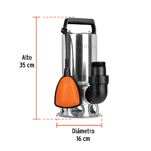 Bomba sumergible metálica para agua sucia Truper 12607 1 HP 