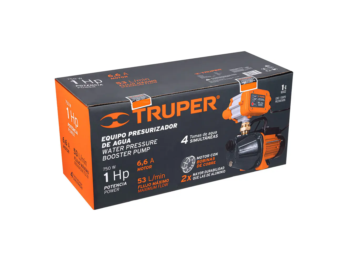 Bomba Presurizadora Jet Truper 19397 1 HP 38m Altura con Control Automático 110V - Foto 8 | aztools.co