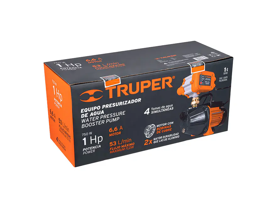 Bomba Presurizadora Jet Truper 19397 1 HP 38m Altura con Control Automático 110V - Foto 8 | aztools.co