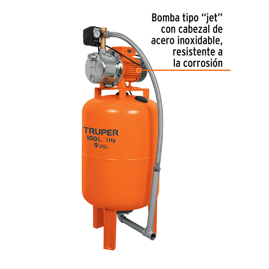 Bomba hidroneumática 1 HP, 100 litros TRUPER 12255