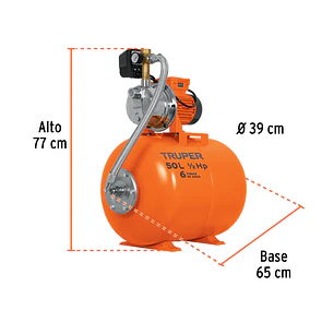 Bomba Hidroneumática Truper  12254 1/2 HP, 50 L, Presión Constante BOHI-50