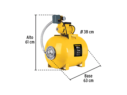 Bomba hidroneumática Pretul 20184 1/2 HP, 50 litros   - Foto 2 | aztools.co