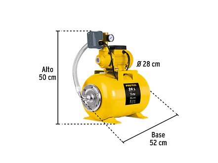 Bomba hidroneumática  Pretul 20183 1/2 HP, 24 L - Foto 2 | aztools.co