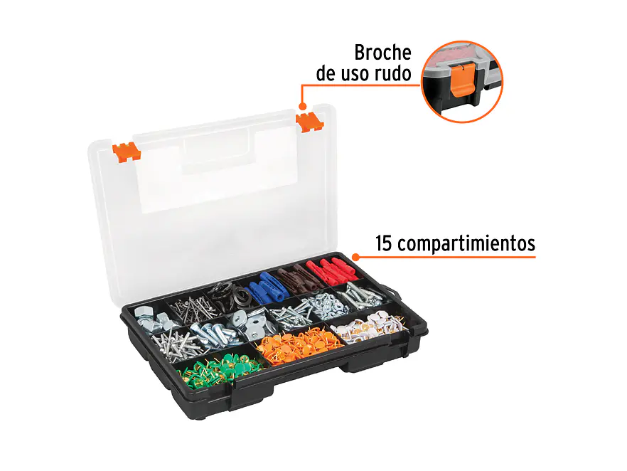 Organizador de 15 Compartimentos Truper 19896 - Foto 3 | aztools.co