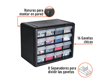 Organizador Truper 11851 con 16 Gavetas  - Foto 3 | aztools.co