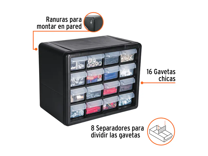Organizador Truper 11851 con 16 Gavetas  - Foto 3 | aztools.co