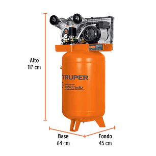 Compresor vertical 120 L Truper 19358, 4 HP potencia máxima , 220 V