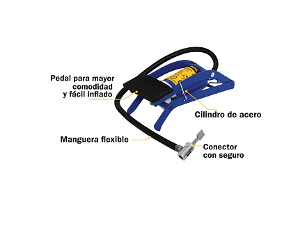 Bomba de pedal para inflar, 58 PSI, Pretul PRETUL 21693 - Foto 2 | aztools.co