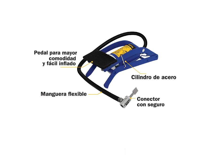 Bomba de pedal para inflar, 58 PSI, Pretul PRETUL 21693 - Foto 2 | aztools.co