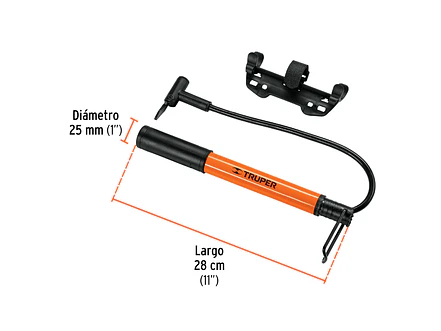 Mini bomba manual para bicicleta, 60 PSI TRUPER 13790 - Foto 3 | aztools.co