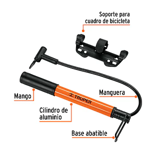 Mini bomba manual para bicicleta, 60 PSI TRUPER 13790