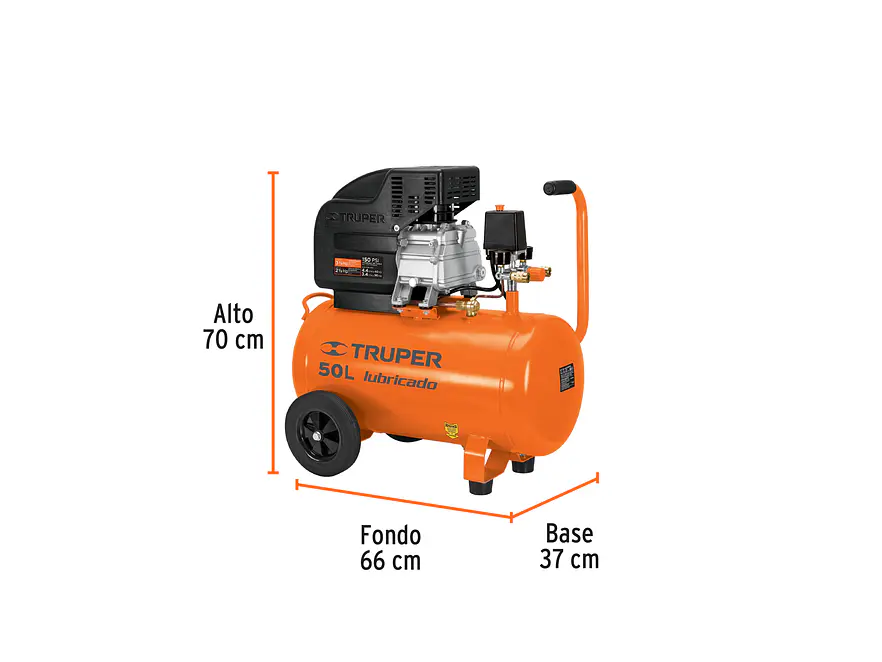 Compresor de aire 50 Litros Truper 15007, lubricado, 3-1/2HP potencia máxima, 120 V  - Foto 2 | aztools.co