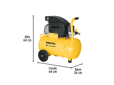 Compresor Pretul 23066, 40 L, 3 HP potencia máxima , 127 V,  - Foto 3 | aztools.co