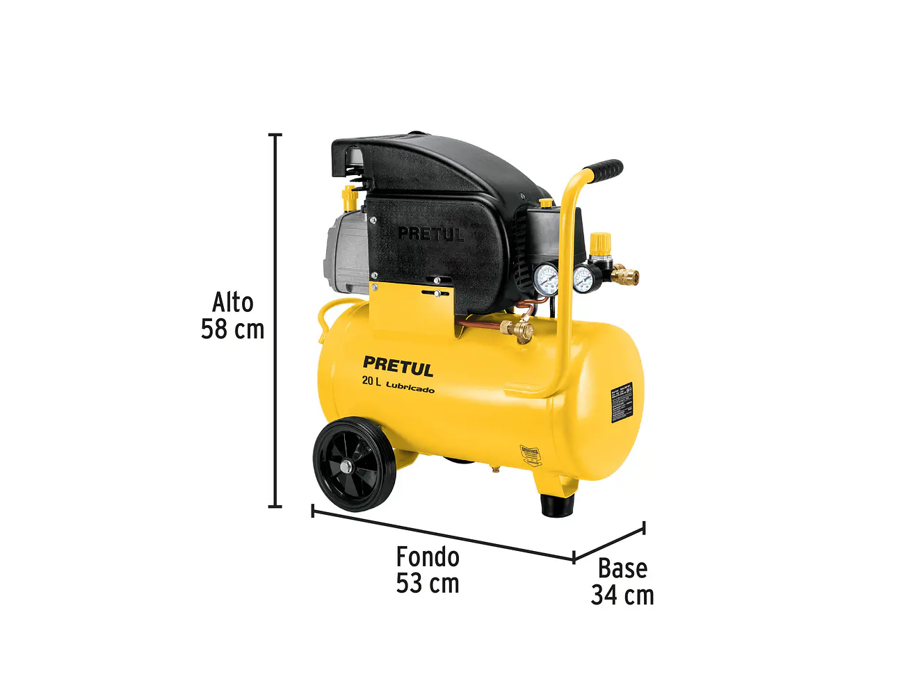 Compresor De Aire Pretul 23065 20L Monofásico 2-1/2 Hp  - Foto 3 | aztools.co