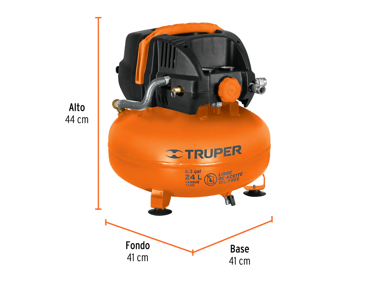 Compresor De Aire 24 Lts Truper 13830 Libre Aceite Comp-24s - Foto 2 | aztools.co