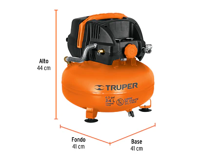 Compresor De Aire 24 Lts Truper 13830 Libre Aceite Comp-24s - Foto 2 | aztools.co