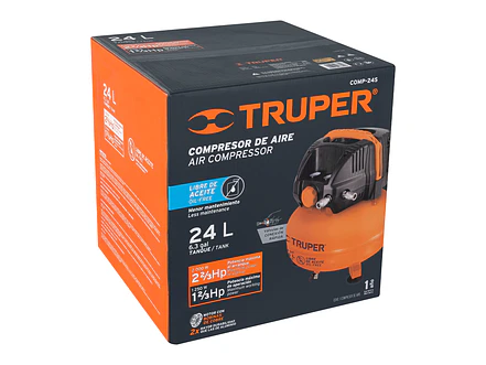 Compresor De Aire 24 Lts Truper 13830 Libre Aceite Comp-24s - Foto 4 | aztools.co