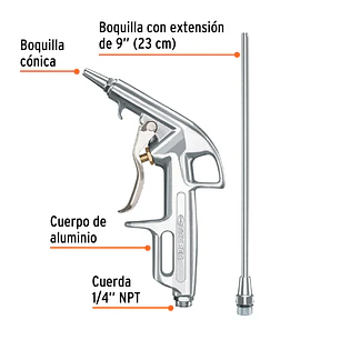 Pistola metálica con 2 boquillas Truper 10647