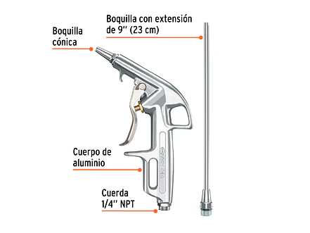 Pistola metálica con 2 boquillas Truper 10647 - Foto 2 | aztools.co