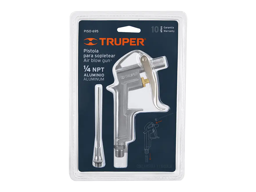 Pistola metálica para sopletear con extensión de 4